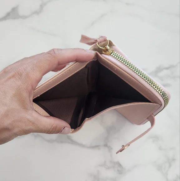 Pink & White Whimsical Cat Print Mini Wallet - Picture 11 of 15